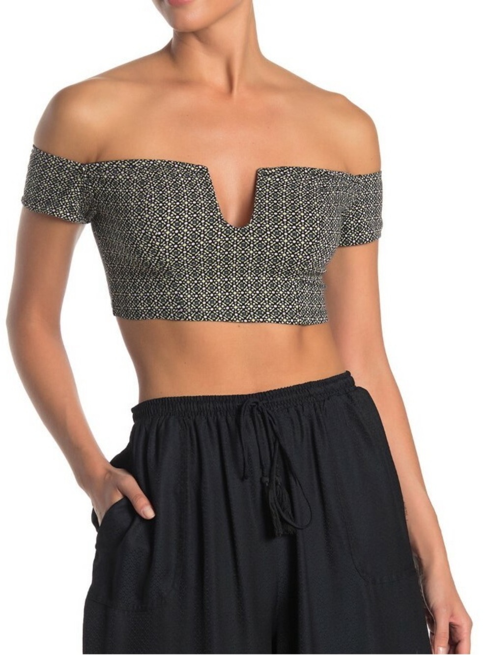 NWT Free People Intimately Lucky Now off-the-shoulder brami crop top S